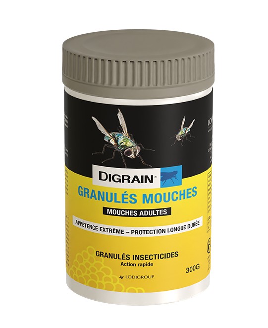 Pot 300g Digrain Granulés Mouches appât insecticide acétamipride attractif sexuel.