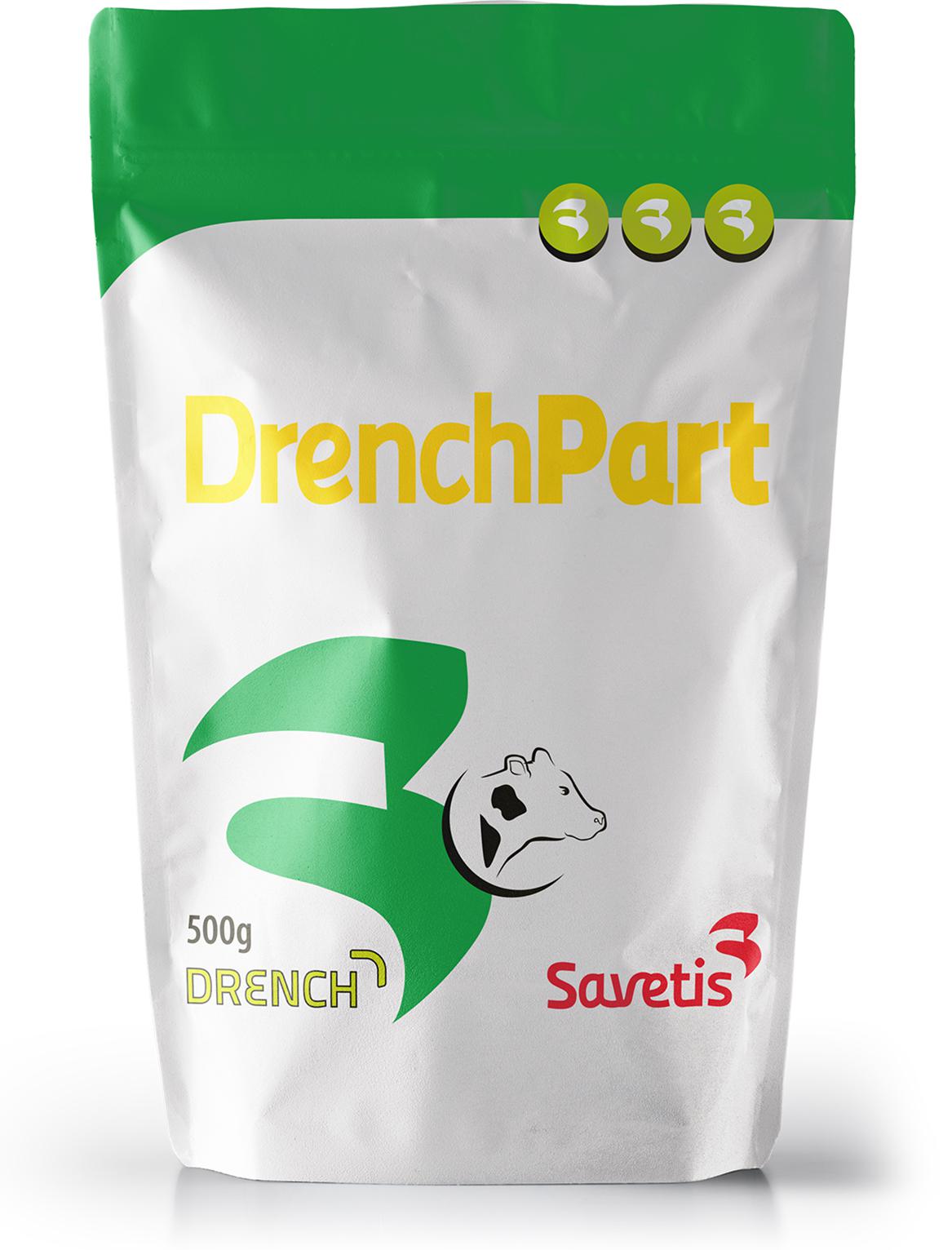 Sachet de 500g de Drench Part de Savetis pour le drenchage des vaches laitières après la mise-bas.