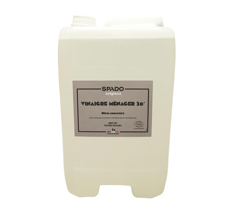 Bidon 10L Vinaigre Ménager ultra-concentré 20° Spado Origines certifié Écocert.