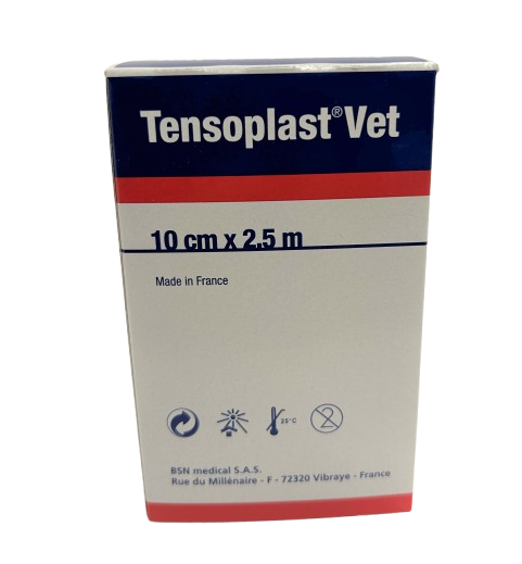Bande adhésive vétérinaire Tensoplast Vet 10 cm x 2,5 m – coton 100 % haute tolérance cutanée
