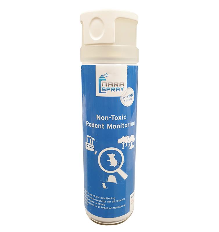 Aérosol 500ml NARA SPRAY attractif rongeurs non toxique et non allergène pour monitoring professionnel.