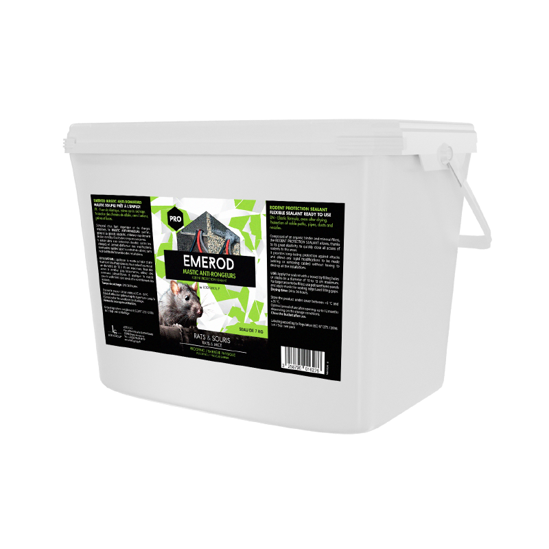 Seau 7kg EMEROD Mastic PFP scellement professionnel anti-rongeurs et coupe-feu.