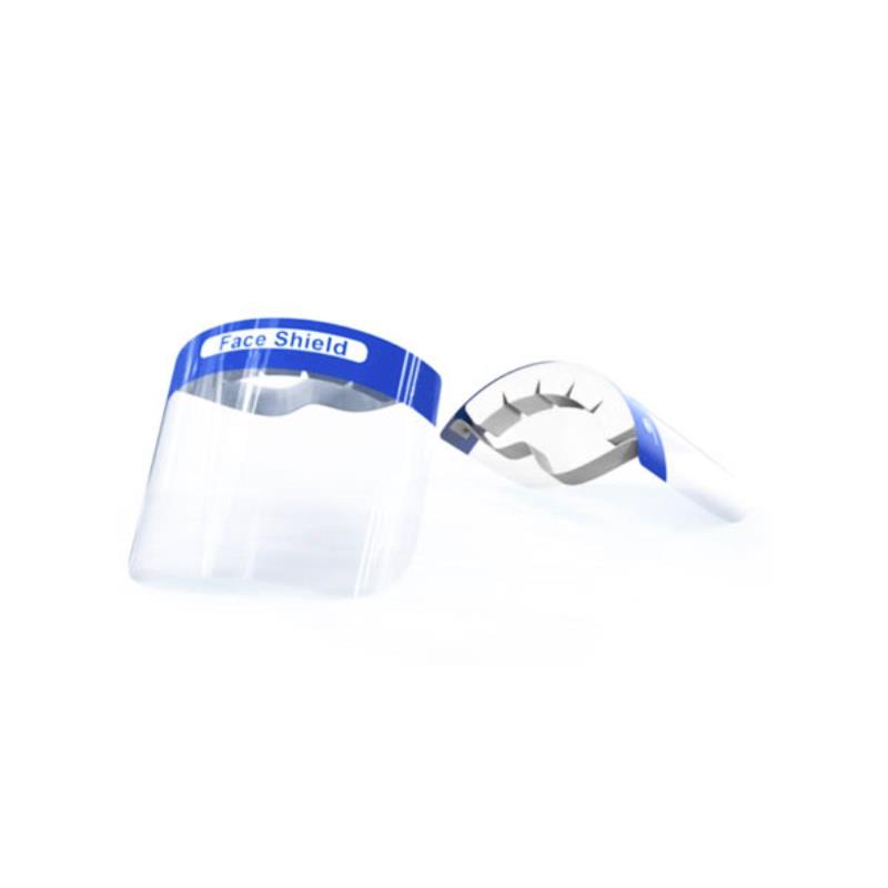 Visière de protection faciale transparente Face Shield portée par personnel médical.