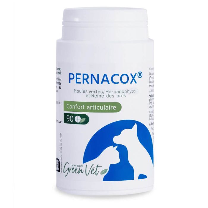 Pernacox 90 comprimés GreenVet – complément naturel confort articulaire pour chiens et chats.