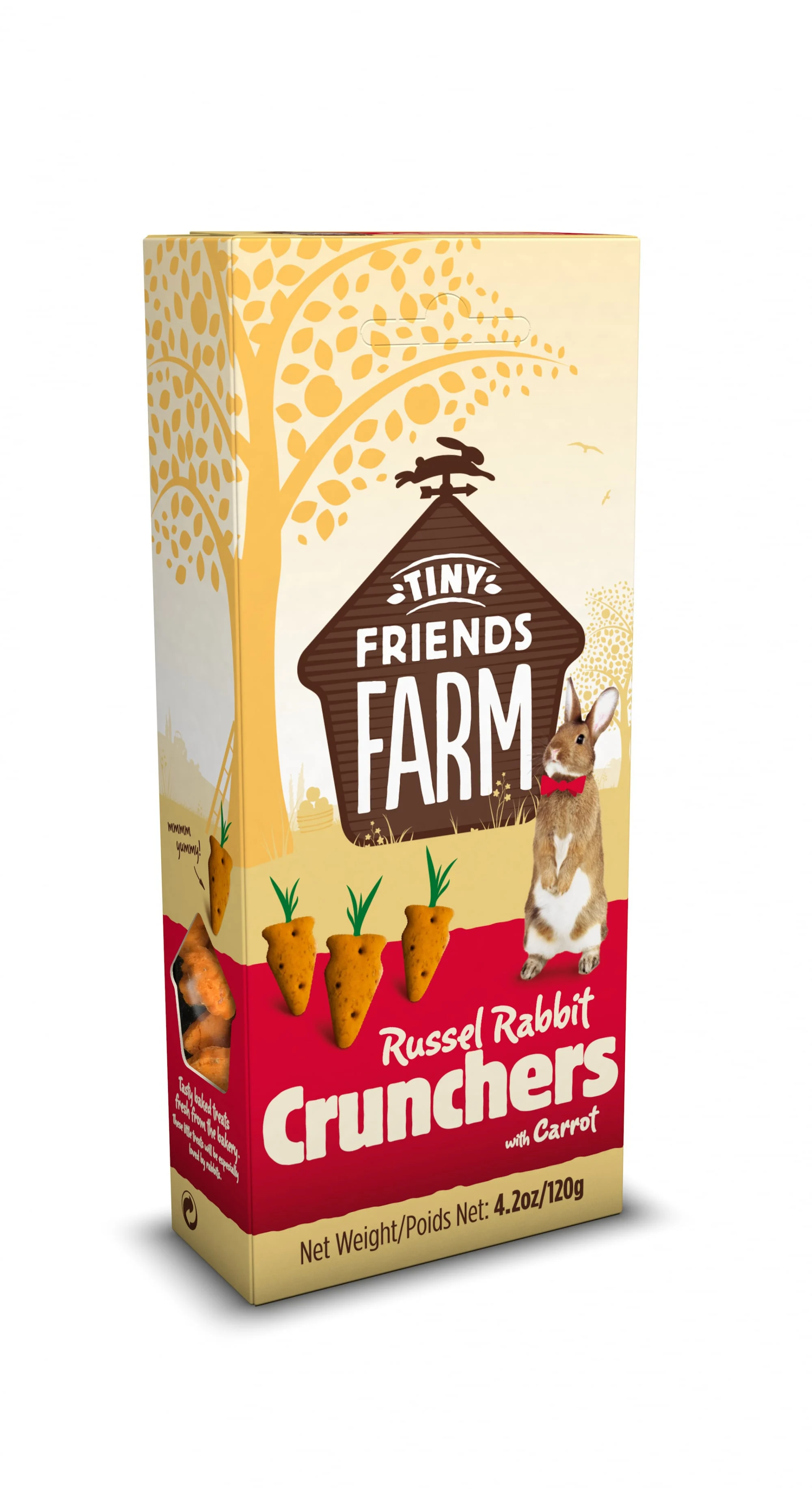 Boite de 120g de biscuits croquants a la carotte Tiny Friends Farm Russel Rabbit Crunchers
