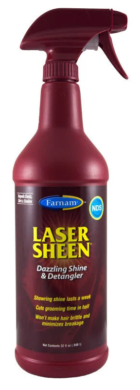 Flacon spray 946ml demelant et lustrant pret a l'emploi pour cheval Farnam Laser Sheen