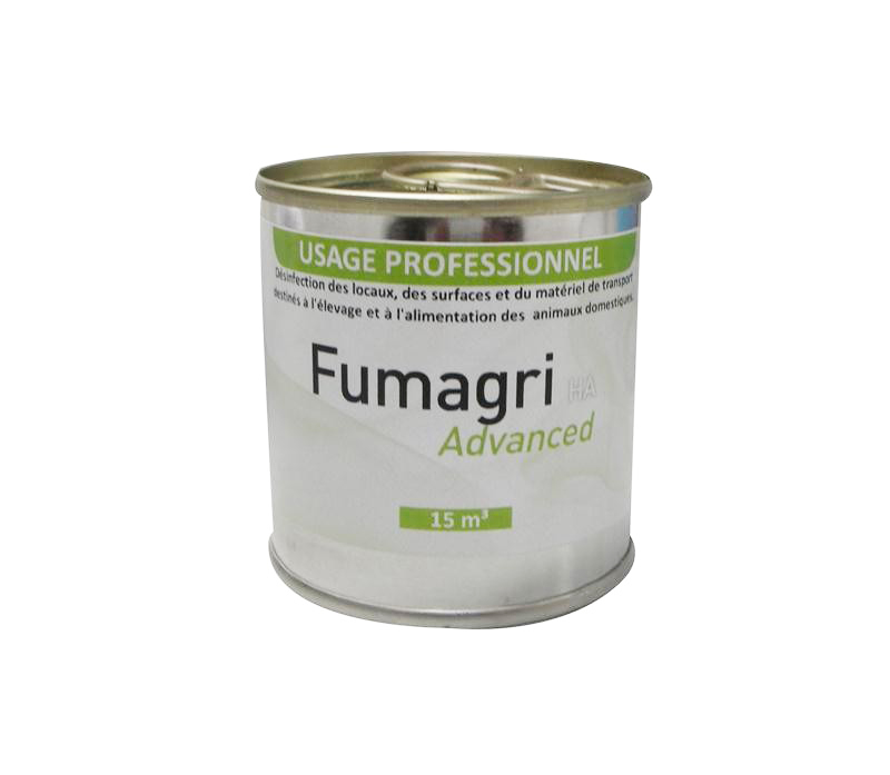 Fumagri HA Advanced 15 g – fumigène désinfectant professionnel à base d’acide glycolique pour la désinfection des locaux et matériels d’élevage.