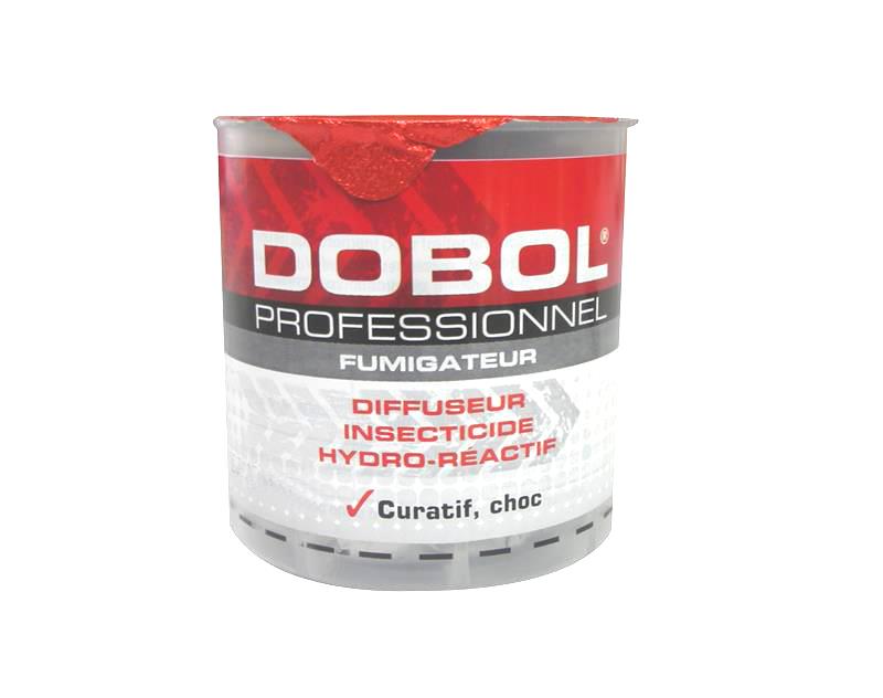Boîte de 20 g d'insecticide DOBOL Professionnel Fumigateur, diffuseur hydro-réactif pour traitement choc contre les insectes rampants et volants.