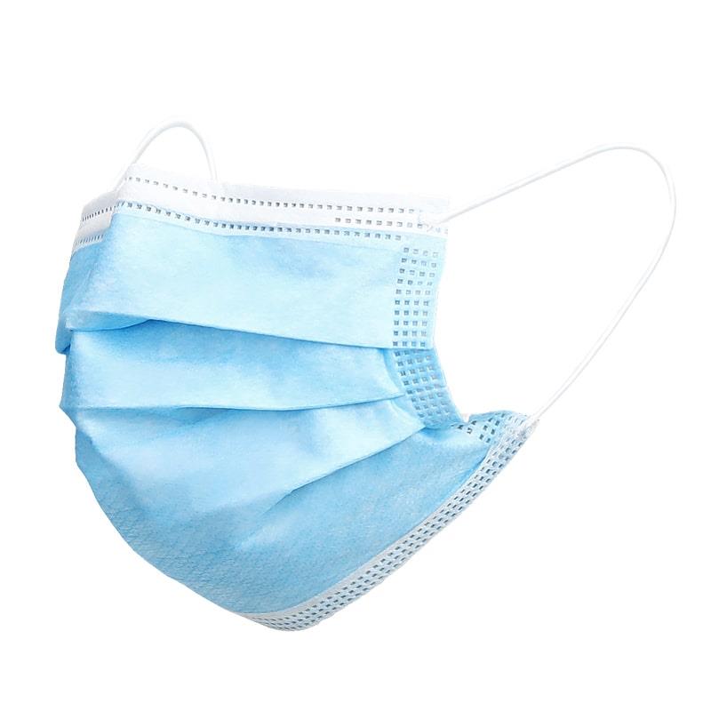 Masque médical chirurgical bleu Type IIR avec élastiques.