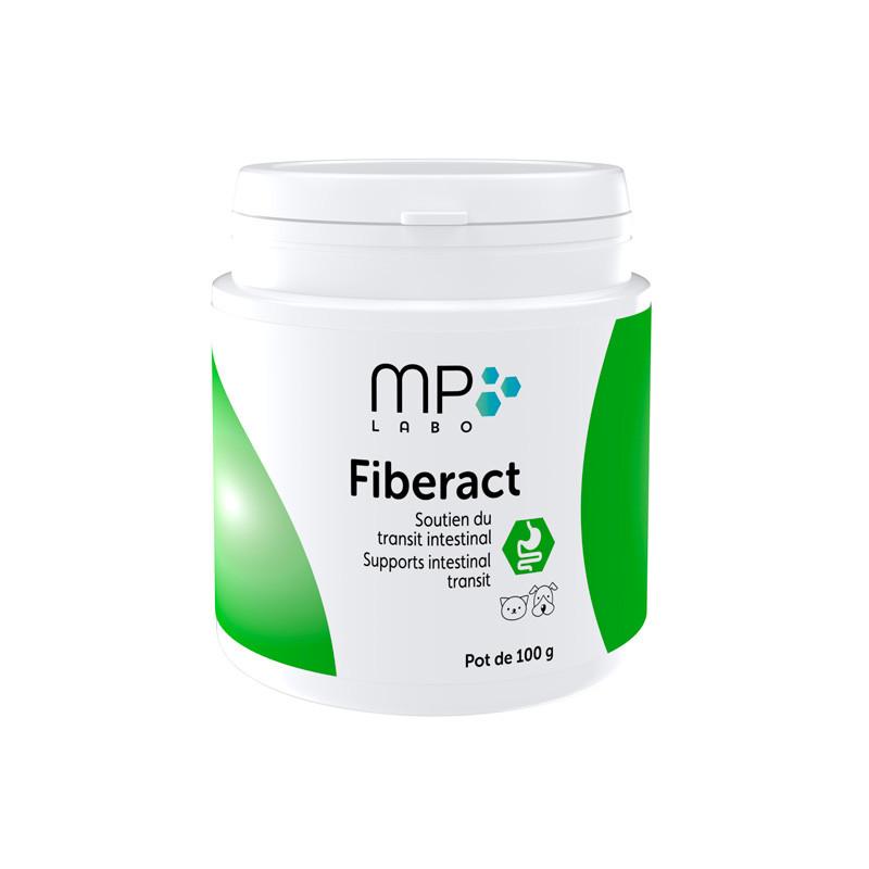 Pot Fiberact MP Labo 100g poudre fibres régulation transit chien chat.