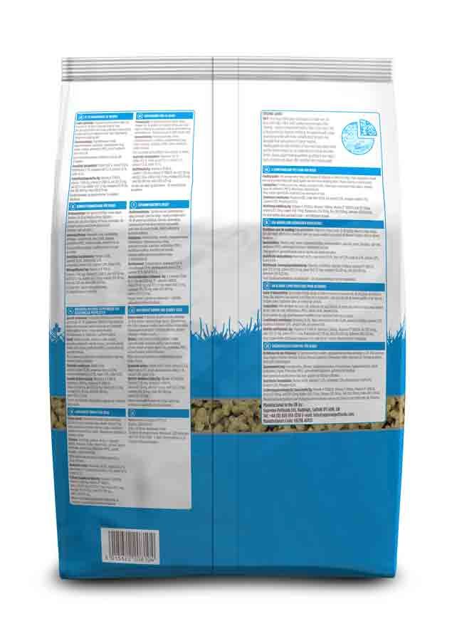 Sachet de 1,5 kg d'extrudés Supreme Science Selective Octodon Degu avec visuel d'octodon sur fond bleu.
