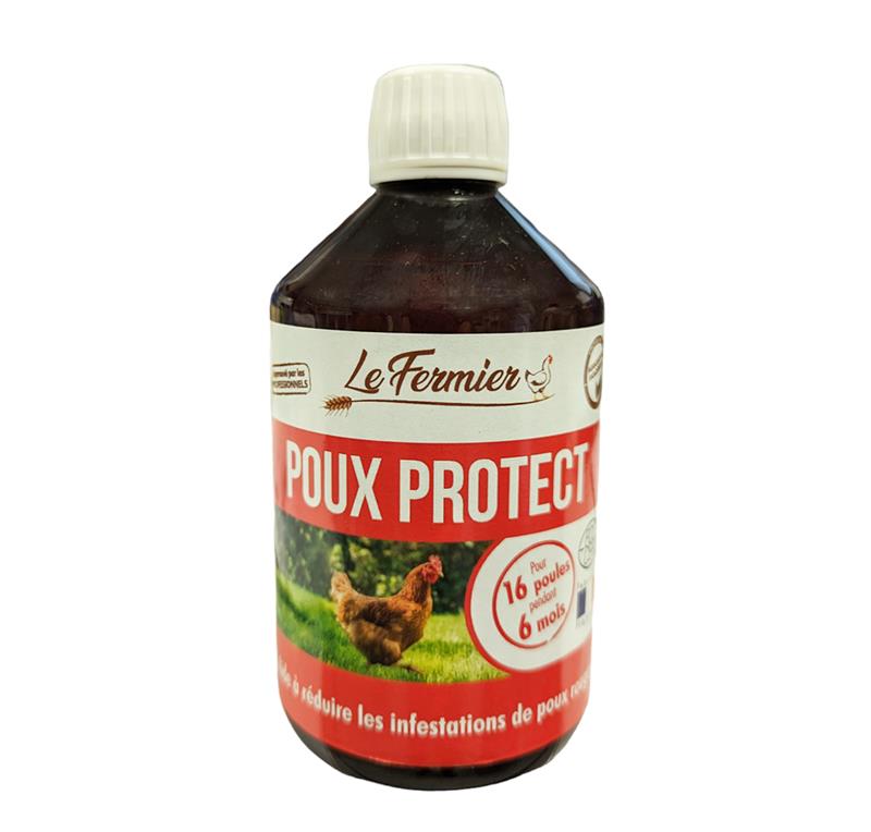Flacon 500ml Le Fermier POUX PROTECT solution naturelle contre les poux rouges.
