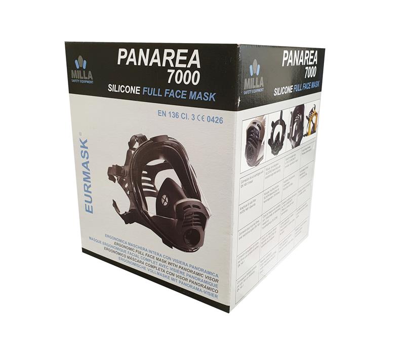 Boîte masque intégral Panarea 7000 silicone Milla protection respiratoire complet.